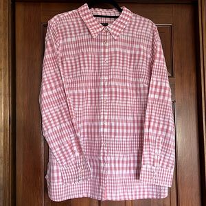 TALBOTS NWT Button Up Gingham Style Top Size XL